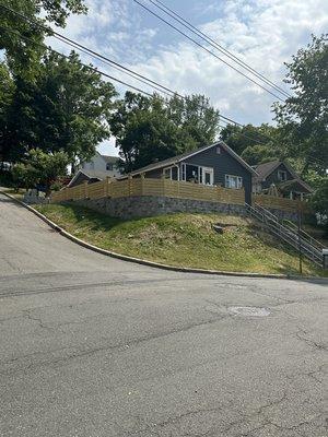 Retaining wall and fencing