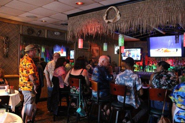 The bar in the Tiki Room