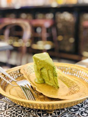 Green tea layered cake. Yumm!!