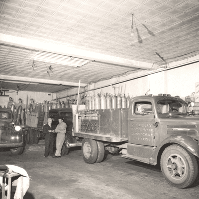 Charles McKinney and his staff at work in 1951