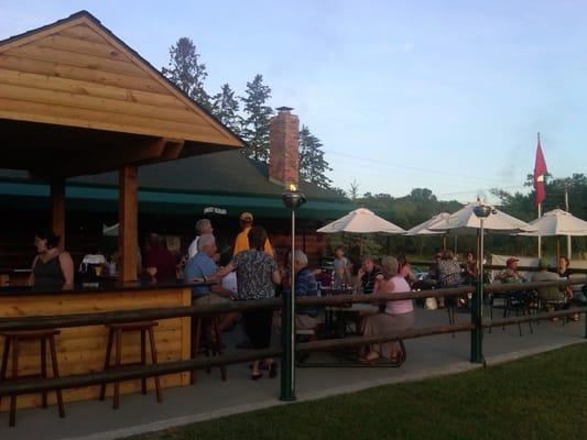 Outdoor patio and bar.