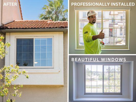 Laundry room window transformation - our team takes pride in quality installations!