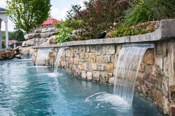 Sheers waterfall feature at Fronheiser Pools