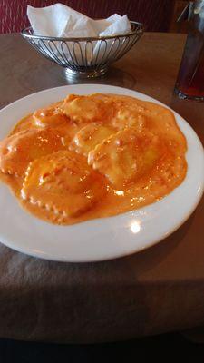 Seafood ravioli