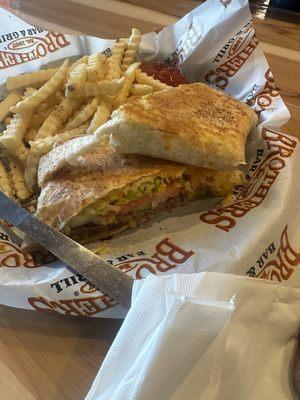 Fries and Quesadilla burger