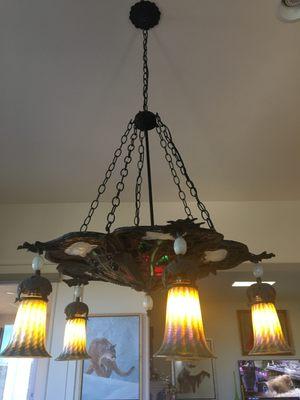 Vintage chandelier rewired by Enchanted  Electric.