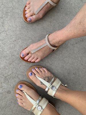 My nail polish vs my moms. We treated them both the same and yet hers came sliding off.