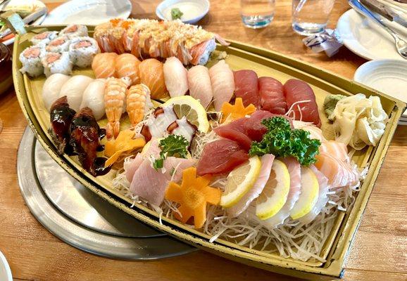 $75 sushi and sashimi boat for two