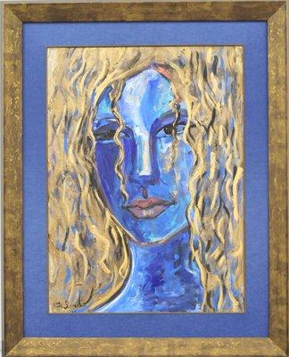 Blue Lady with Golden Hair