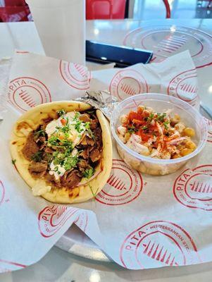 Gyro Street Pita and Garbanzo salad