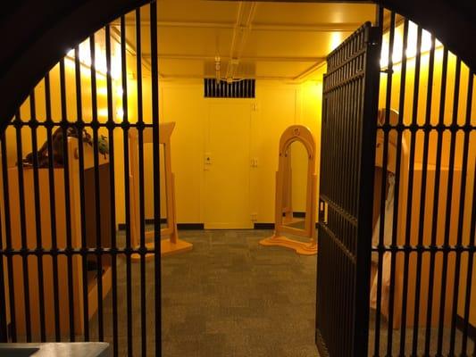 The old bank vault serves as a costume area. Your kid can become a pirate, a princess or even a pirate princess!