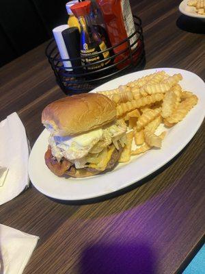 Hangover Burger and fries