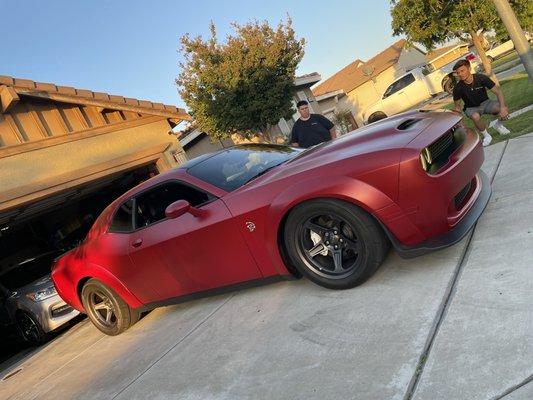 Legendary_Wrapz wrapped this Red Eye Wide Body in 3M Satin Red.