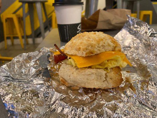 Bacon egg and cheese biscuit