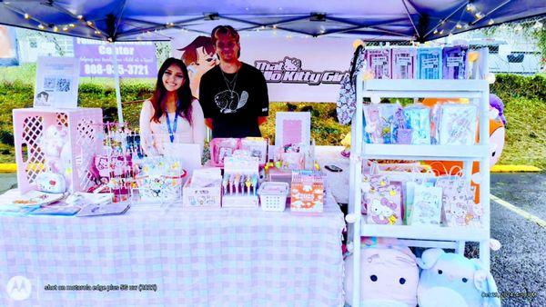 YMCA Hilo 2024 Halloween Carnival, 10/29. Kayliah & Selah, "That Hello Kitty Girl" vendor tent. Cute stuff!