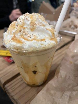 Boozy pumpkin shake.