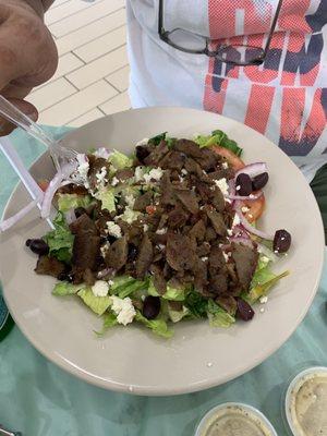 Greek Salad with Halal Gyro Meat