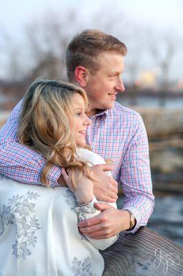 A windy winter engagement session in Old Town Alexandria, Virginia