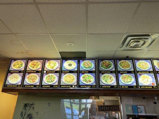 The visual menu above the counter