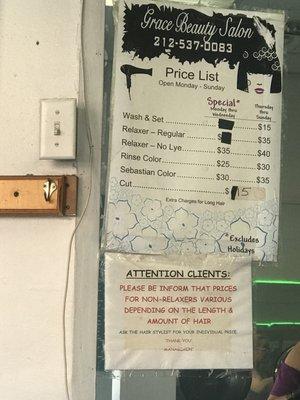 Price list