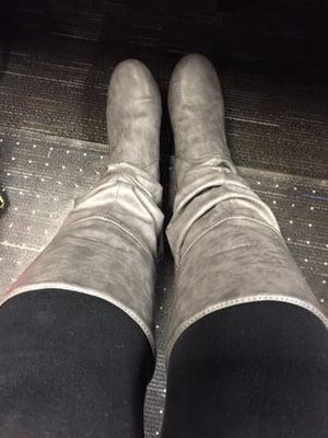 Finally found gray boots... And they were on clearance for $20. BOGO 50% so I bought a second pair to donate.