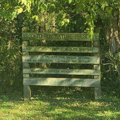 Nature preserve entrance