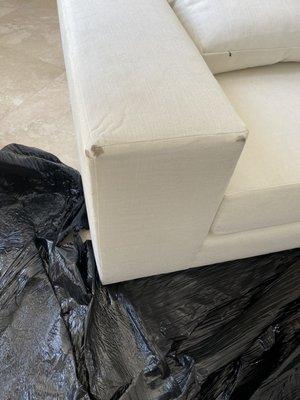 All Corners of my white sofa was damaged. They wrapped it with black plastic, not Blankets as a professional moving company is supposed to.