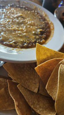 Green chili and chips.