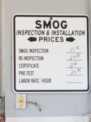 Smog Check Prices