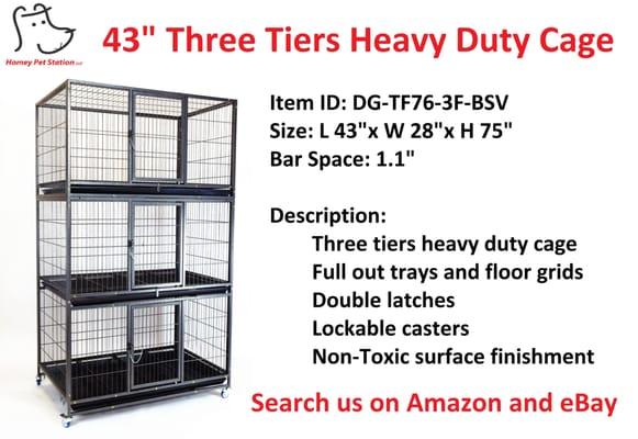 43" three tiers heavy duty cage