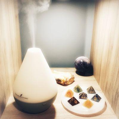 Enjoy diffused essential oil aromatherapy during your session