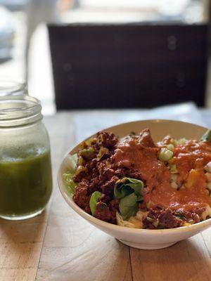 Chapli Kabab salad bowl.