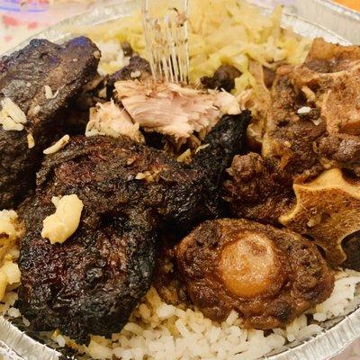 Jerk Chicken and Oxtail and Chicken Combo