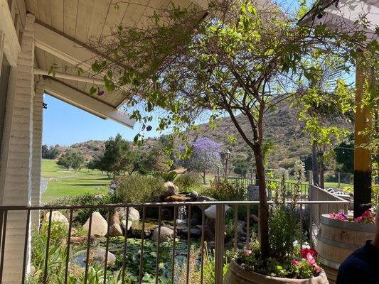 Beautiful view of the course while enjoying some lunch