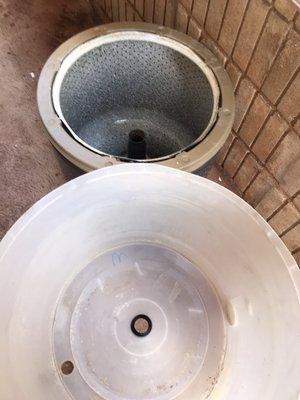 Inner and outer drum cleaned