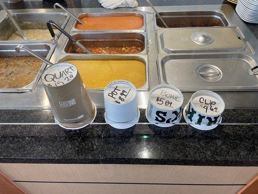 Soups and soup sizes