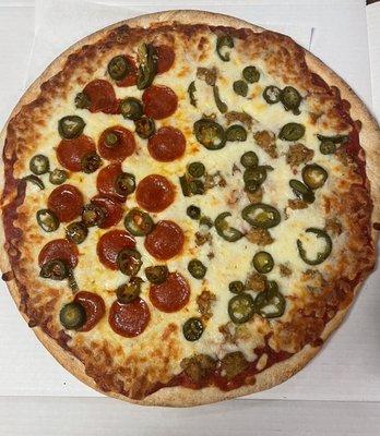 Order different toppings on each side to split a pizza with your friends!