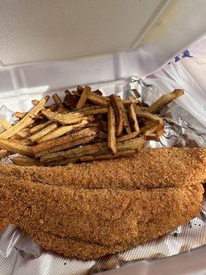 Fried and fish filet