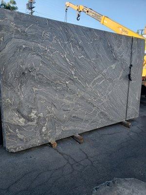 Leathered finish, forest black granite