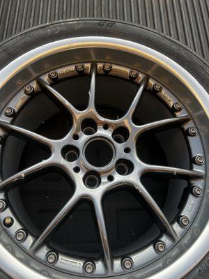 damaged BBS RK2 face due to mistreatment