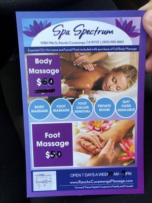 Spa Spectrum Massage hours & location information