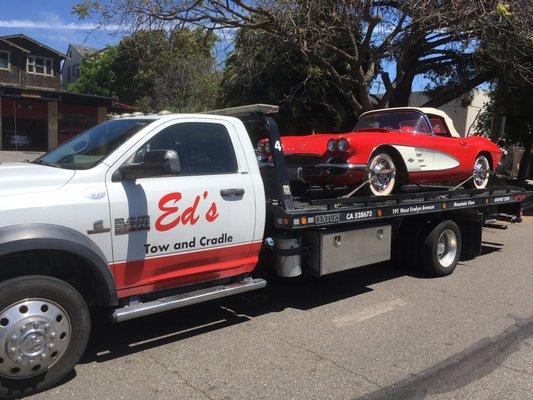 Thank you customer for trusting us with this beautiful 1961 Corvette.  Ed's Tow and Cradle tows classic cars, no problem!