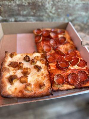 Pepperoni Square Pizza and Buffalo