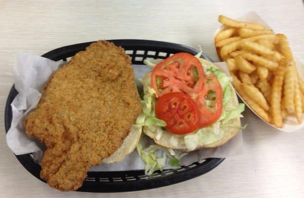 Pork tenderloin and fries