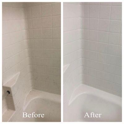 Before and after tub cleaning