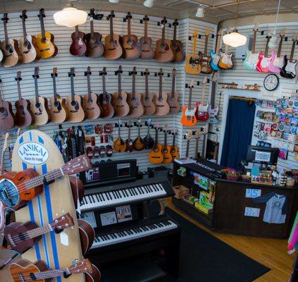 The small but mighty Old Town School Music Store on Armitage