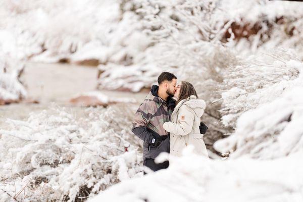 Zion National Park winter engagement session