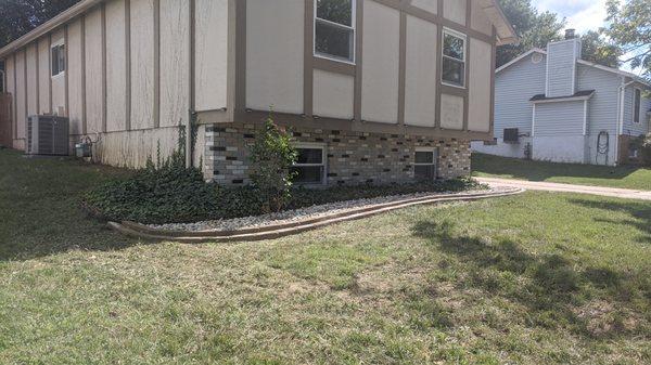 Removed a dead tree and planted a crape Myrtle. They even put down grass seed.