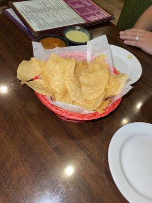 Complimentary chips and salsa.