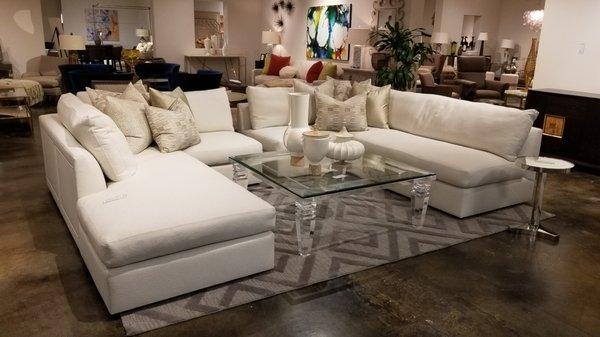 Rene Cazares Sectional, Custom Acrylic Coffee Table